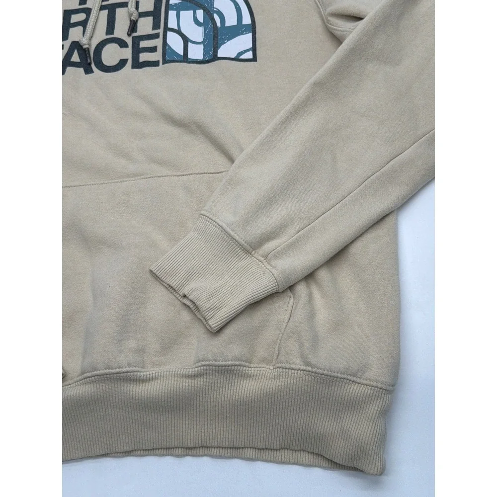 The North Face Mens Graphic Logo Pullover Hoodie Tan Beige Small NF0A3X6C
